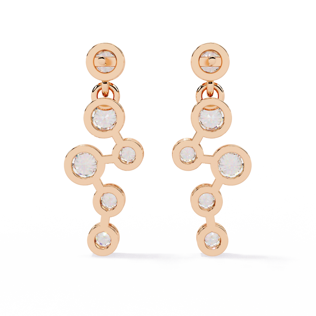 Diamond Drop Chain Earrings