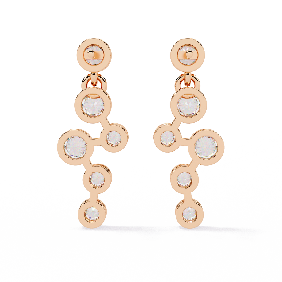 Diamond Drop Chain Earrings
