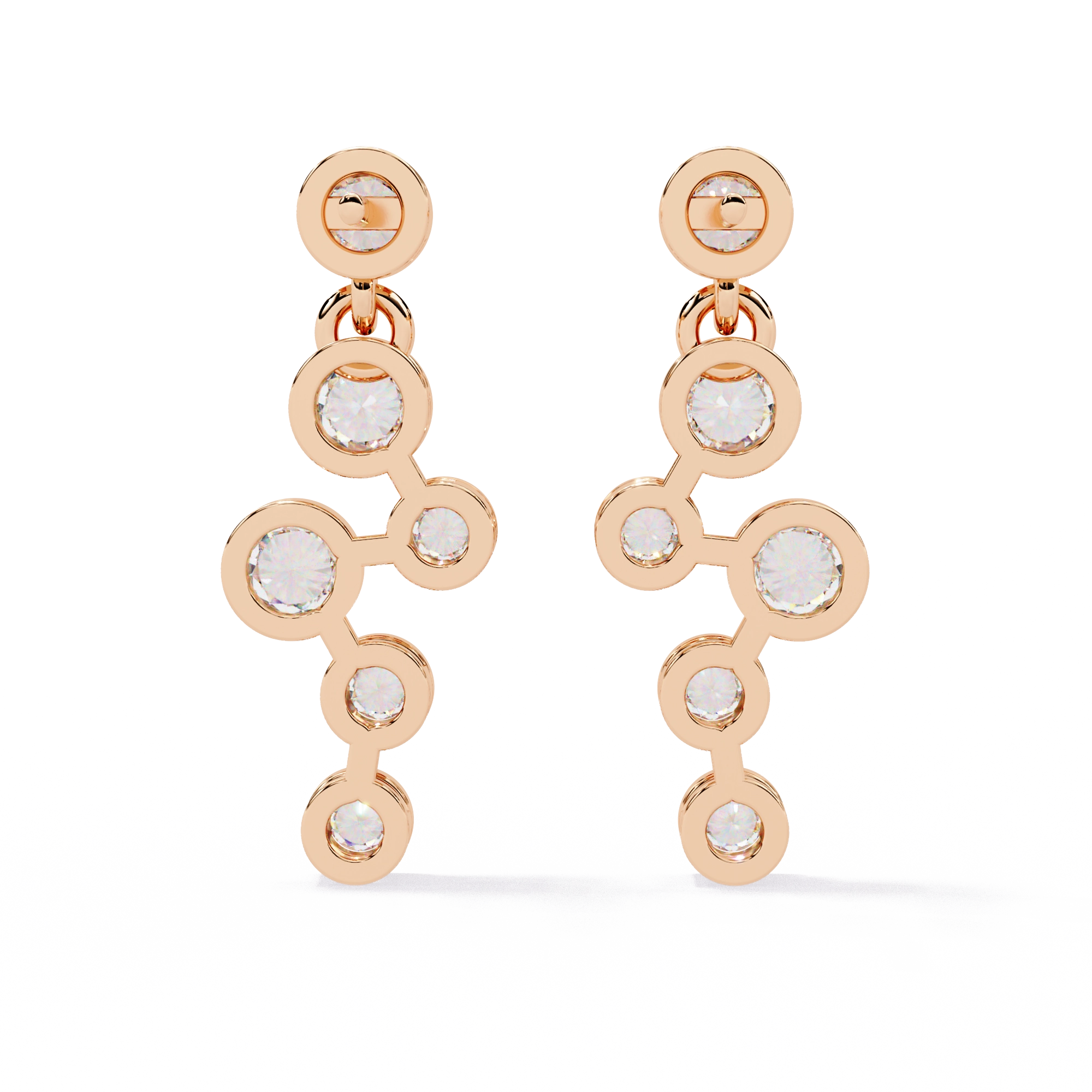 Diamond Drop Chain Earrings