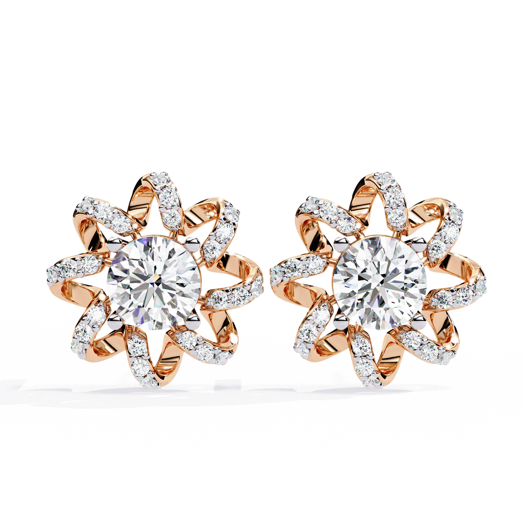 Starburst Diamond Stud Earrings