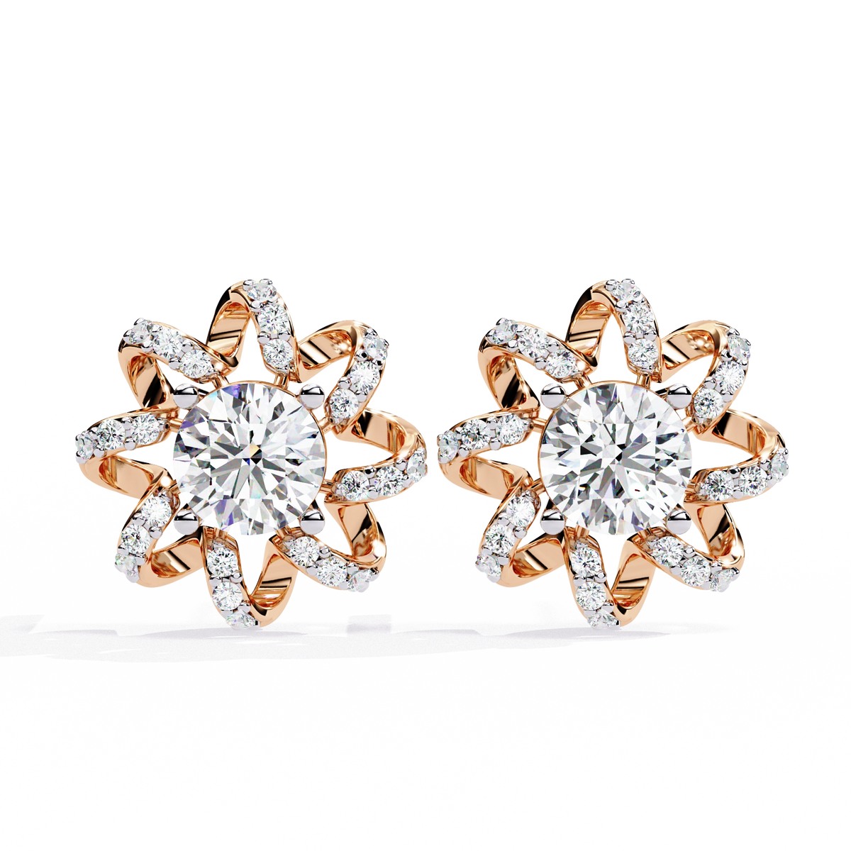 Starburst Diamond Stud Earrings