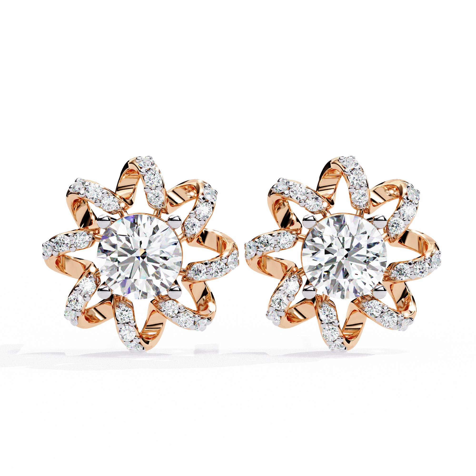 Starburst Diamond Stud Earrings