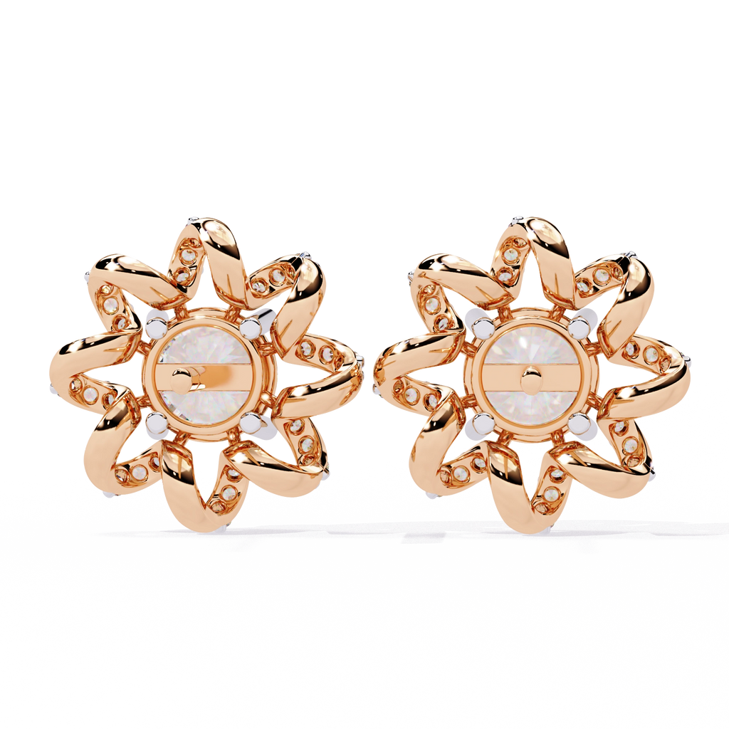 Starburst Diamond Stud Earrings