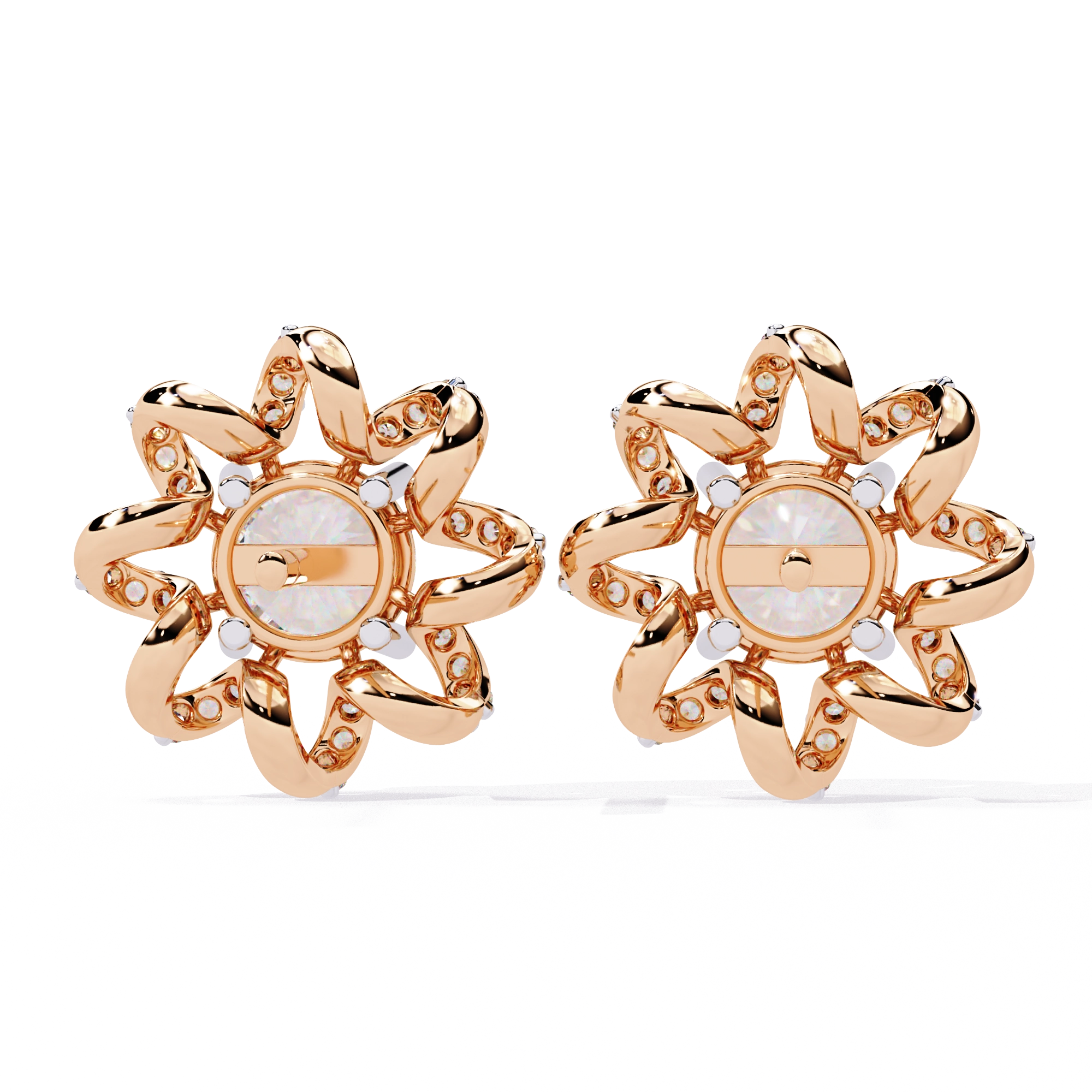 Starburst Diamond Stud Earrings
