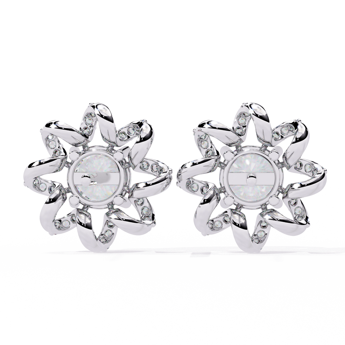 Starburst Diamond Stud Earrings