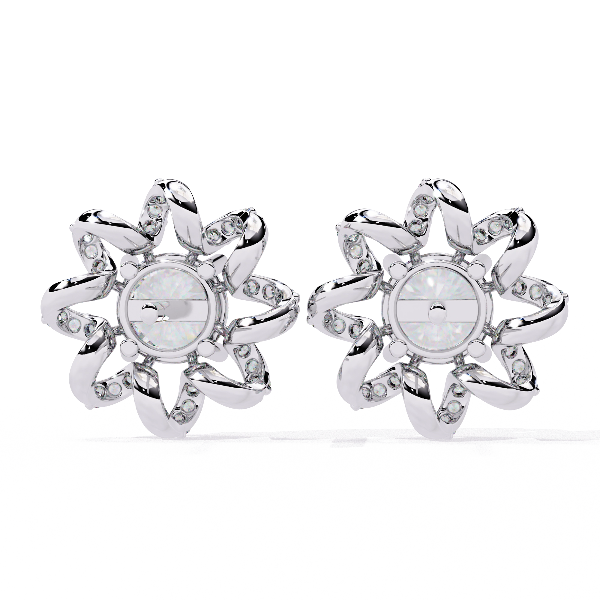 Starburst Diamond Stud Earrings