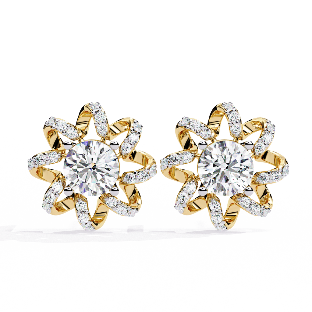 Starburst Diamond Stud Earrings