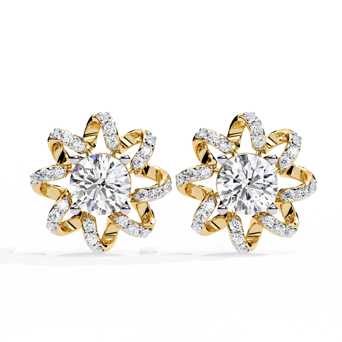 Starburst Diamond Stud Earrings