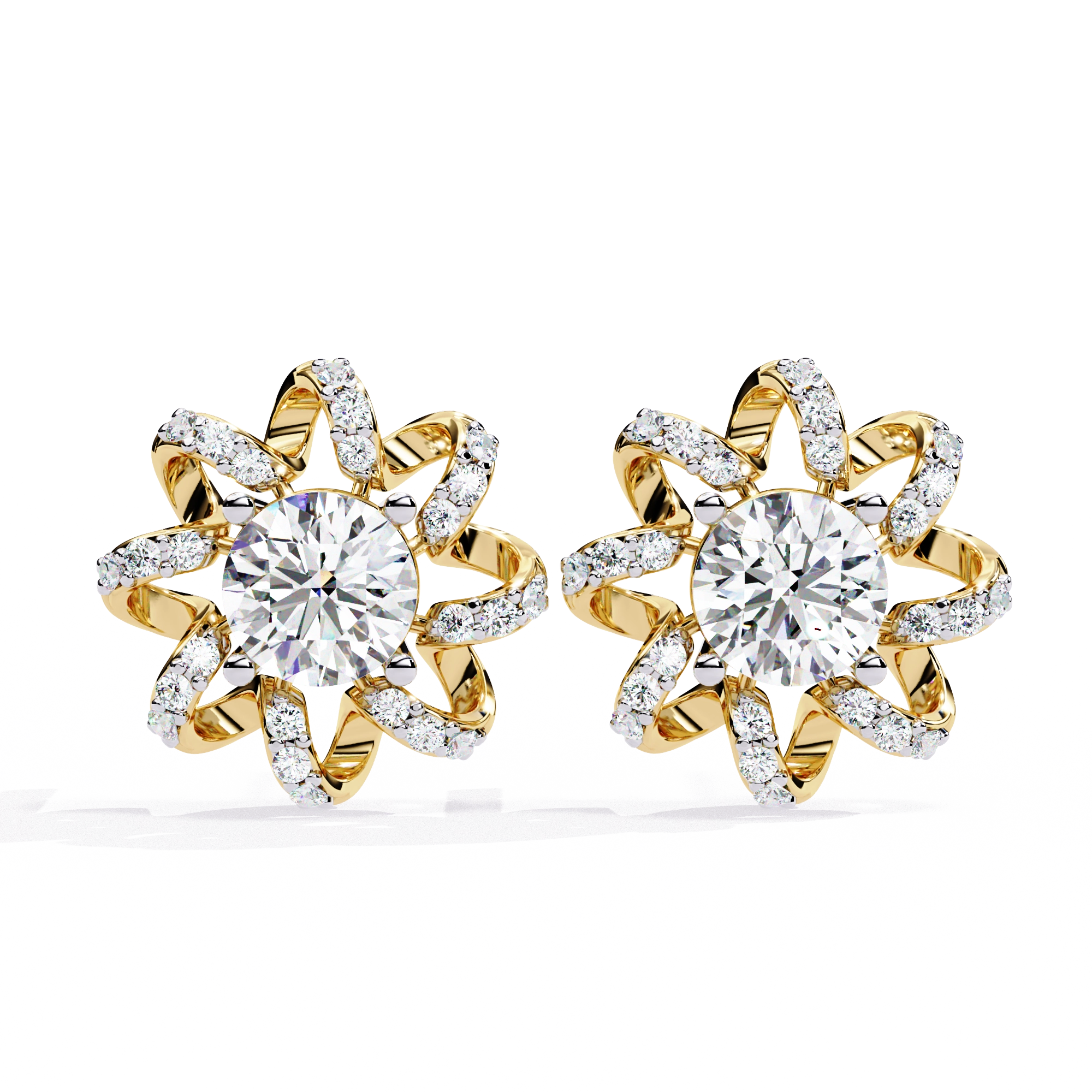 Starburst Diamond Stud Earrings