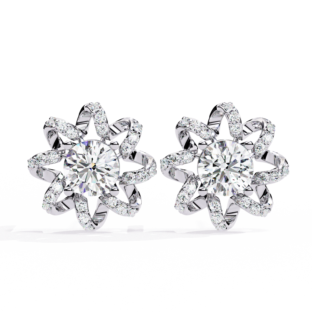 Starburst Diamond Stud Earrings