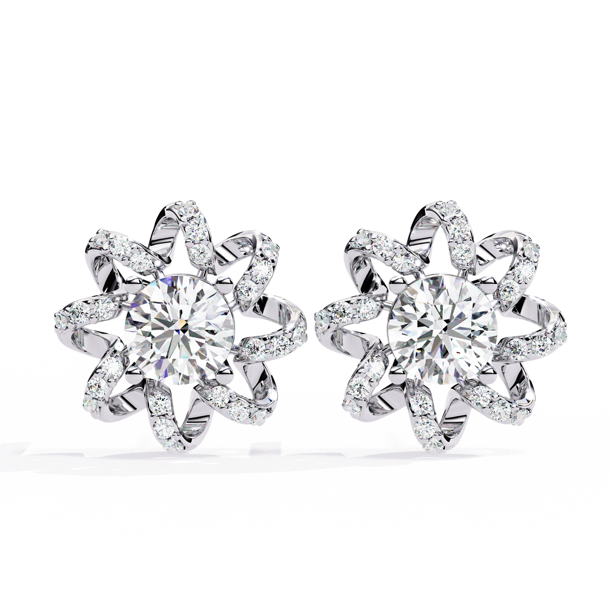 Starburst Diamond Stud Earrings