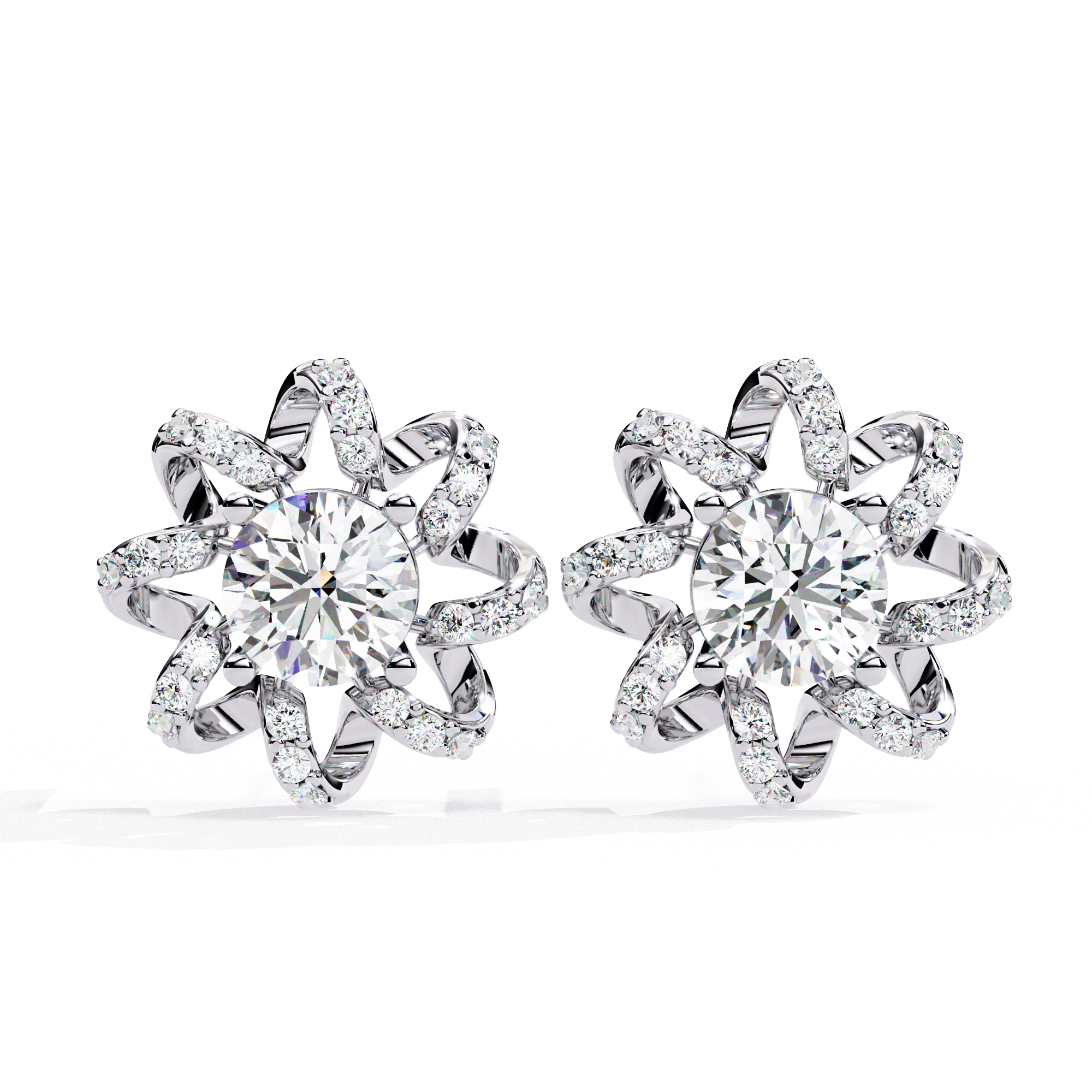 Starburst Diamond Stud Earrings