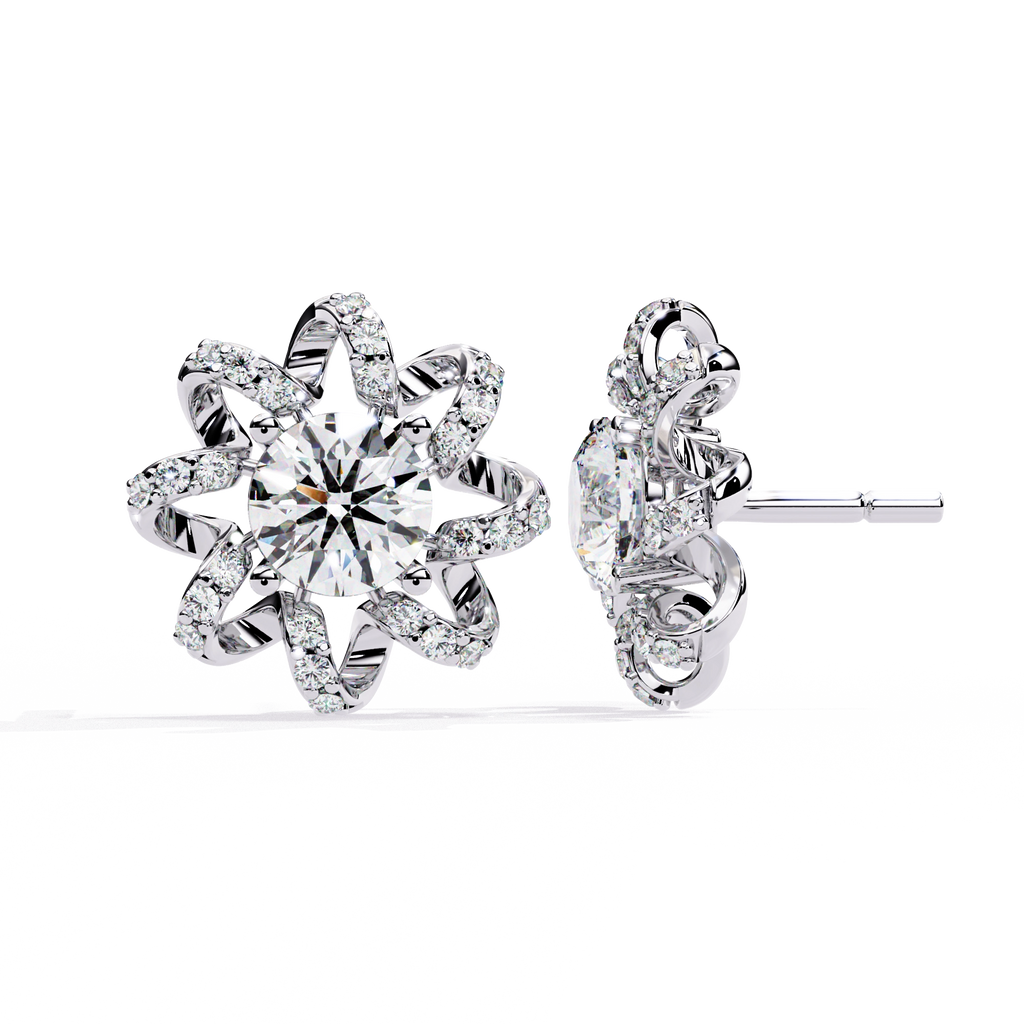 Starburst Diamond Stud Earrings