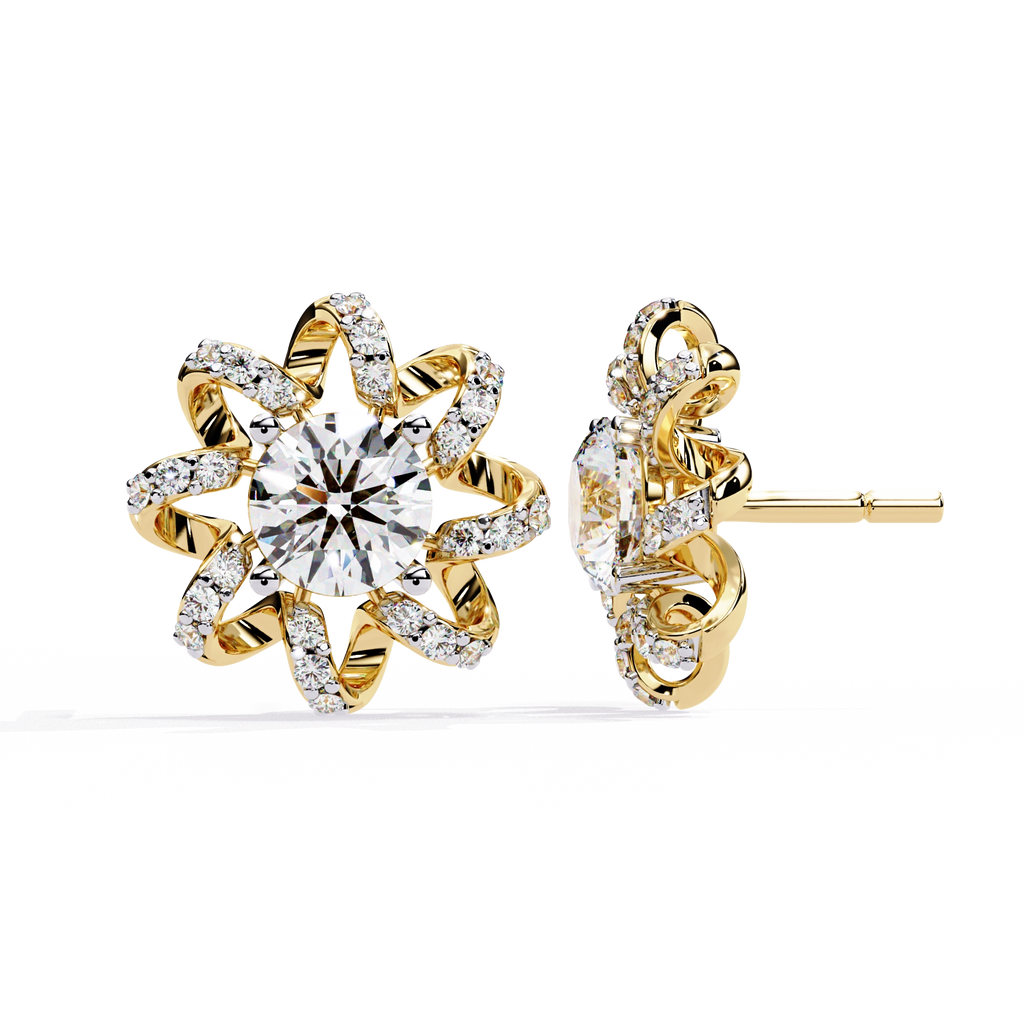 Starburst Diamond Stud Earrings