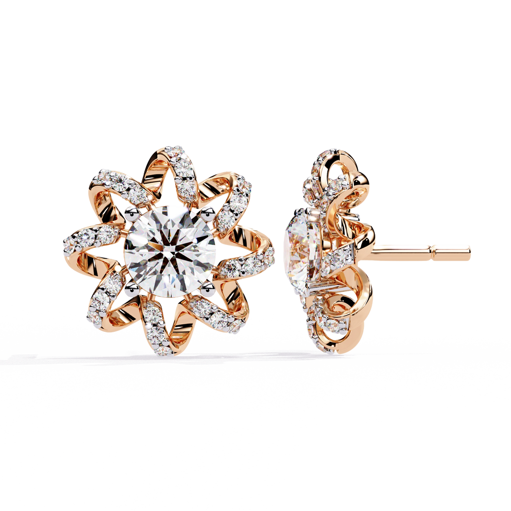Starburst Diamond Stud Earrings
