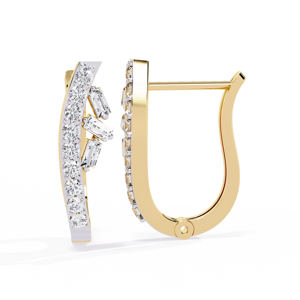 Elegant Diamond Hoop Earrings