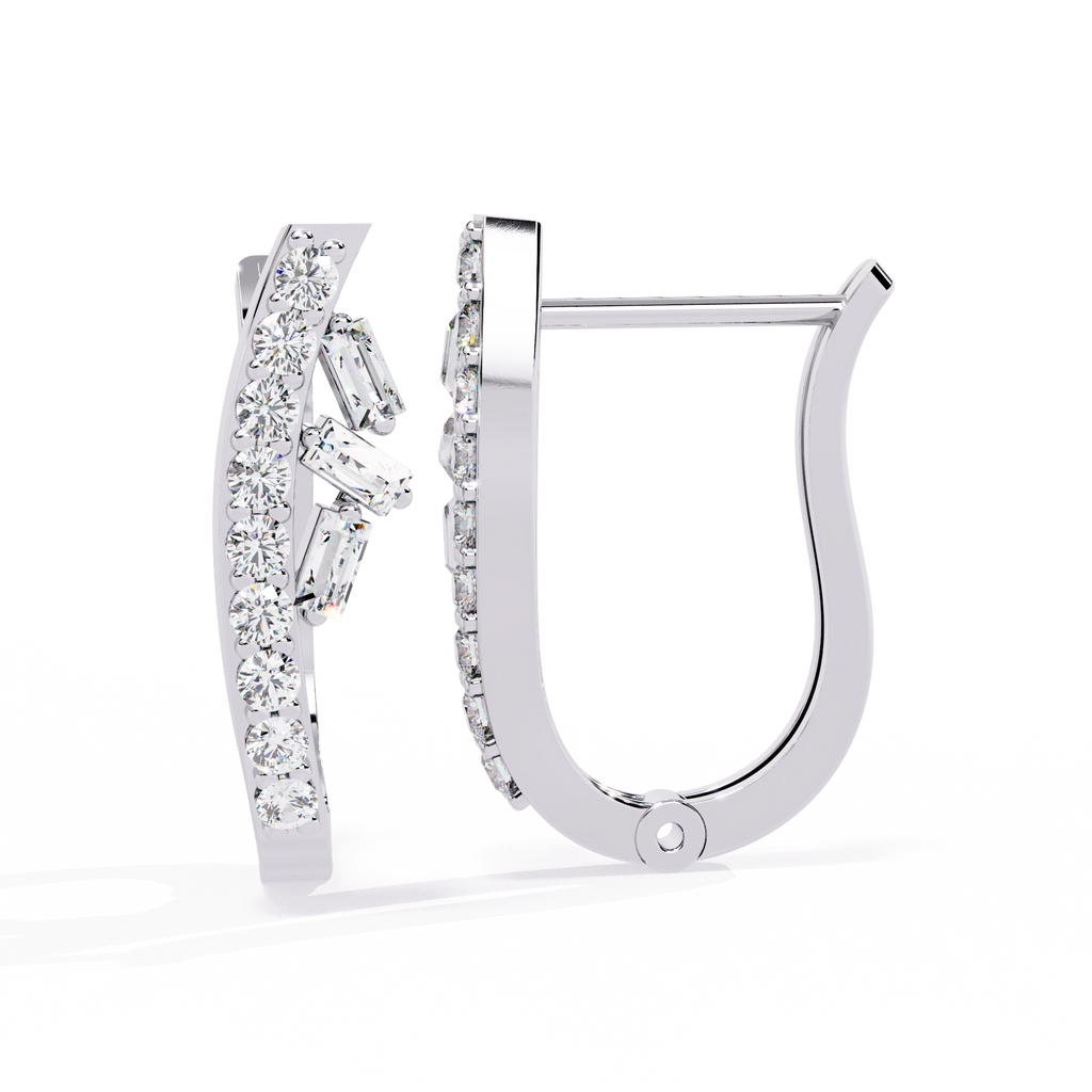Elegant Diamond Hoop Earrings