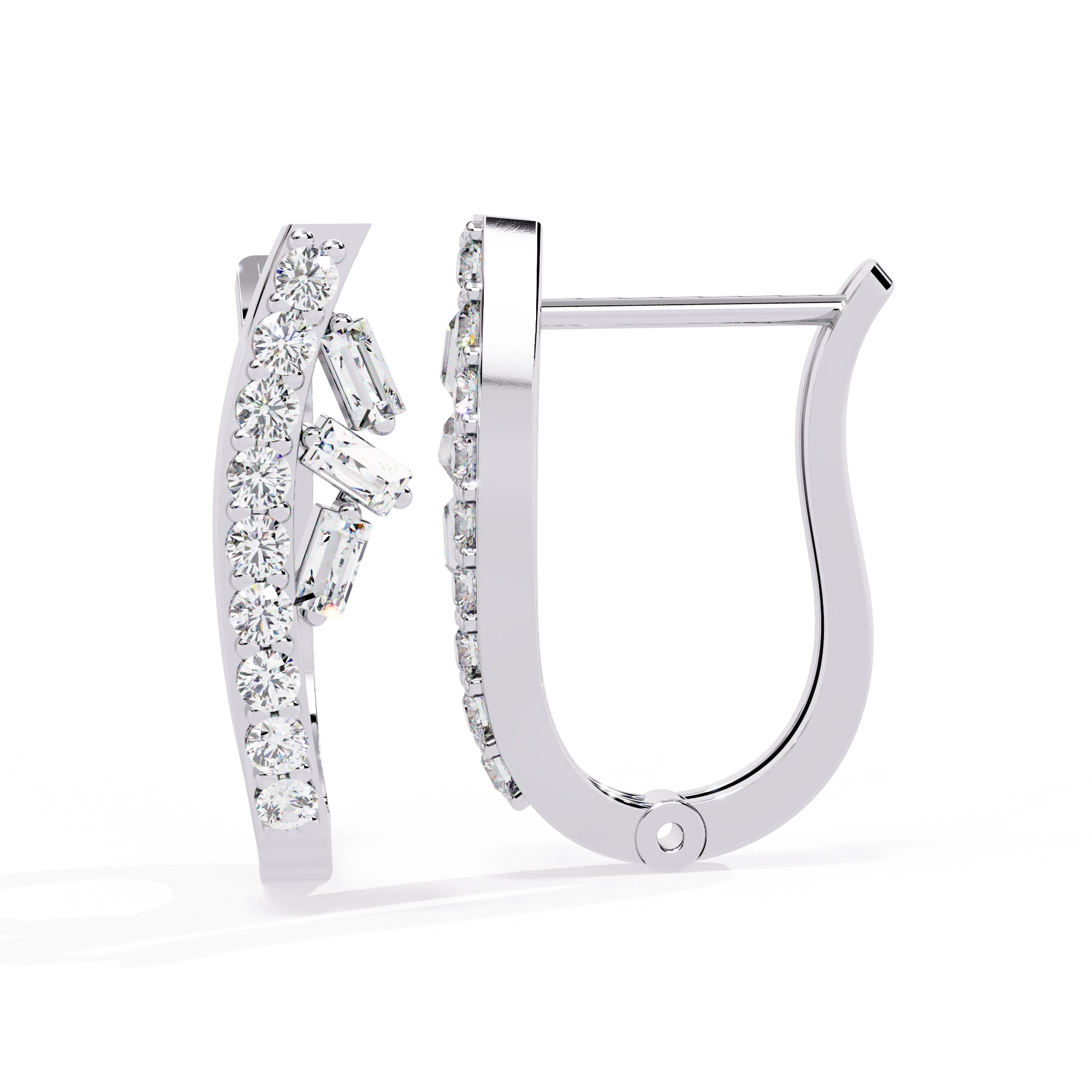 Elegant Diamond Hoop Earrings