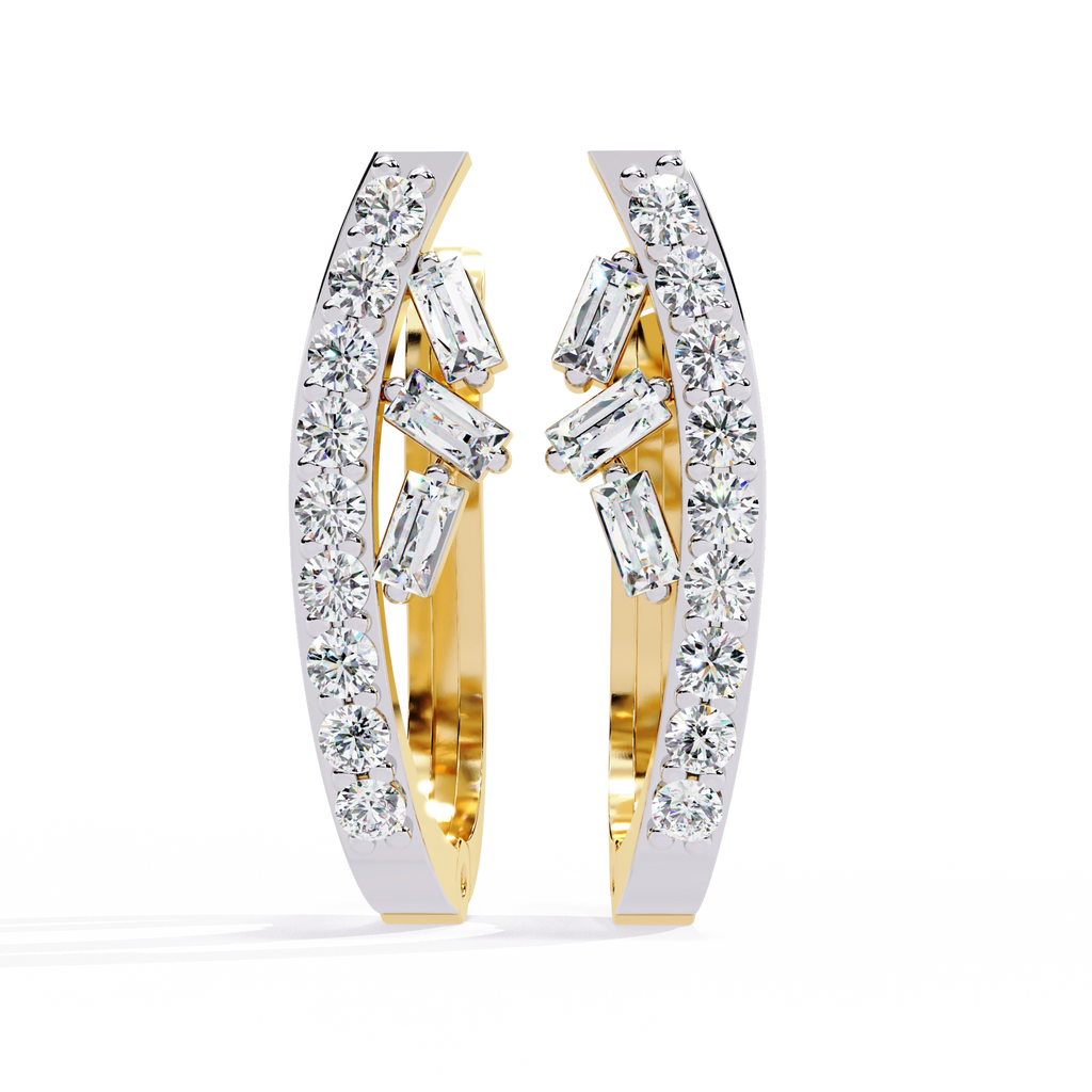 Elegant Diamond Hoop Earrings