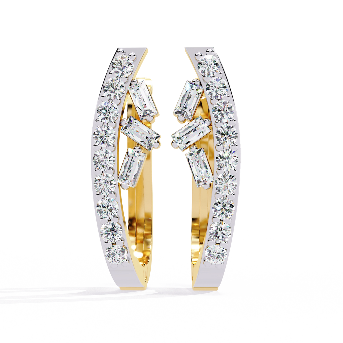 Elegant Diamond Hoop Earrings