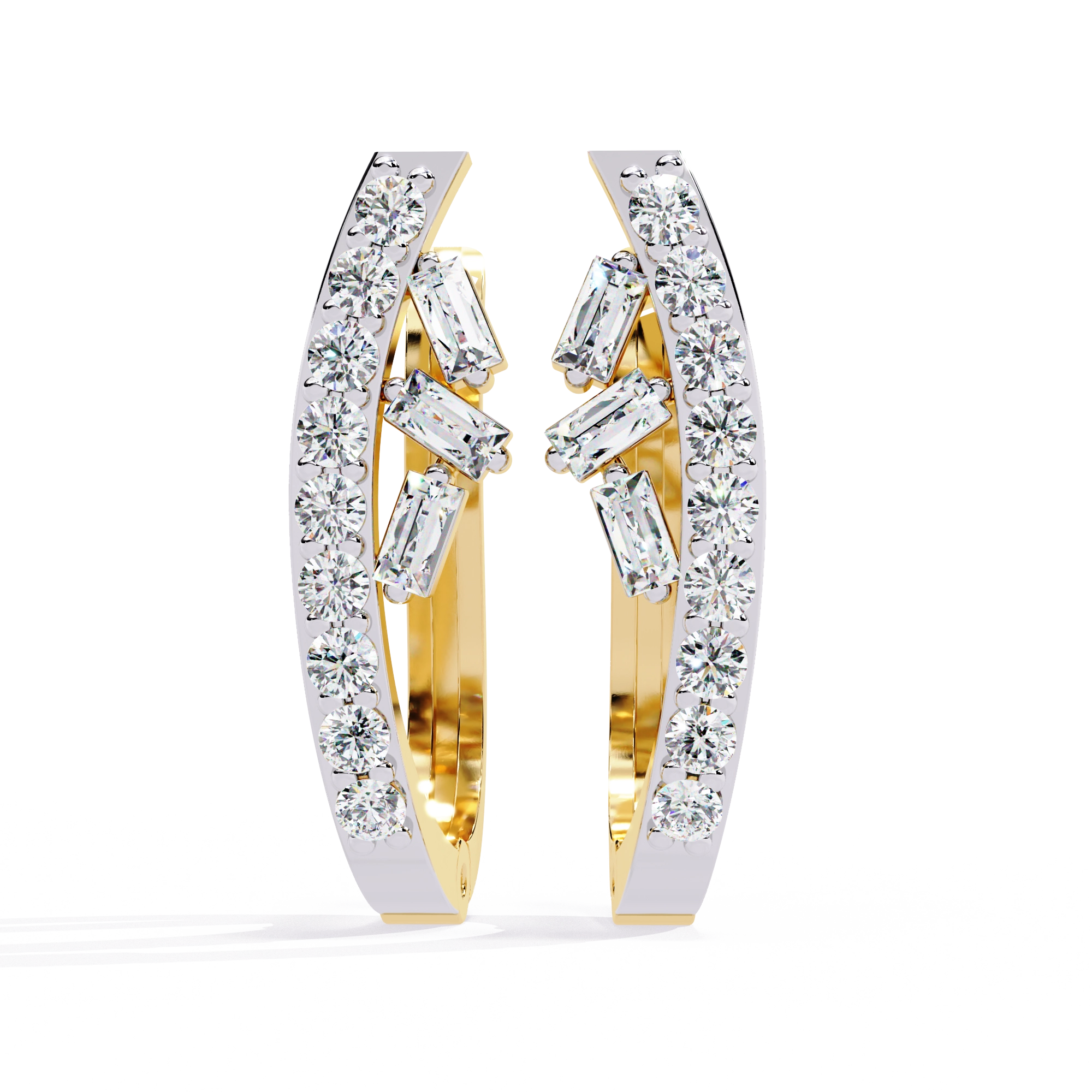 Elegant Diamond Hoop Earrings