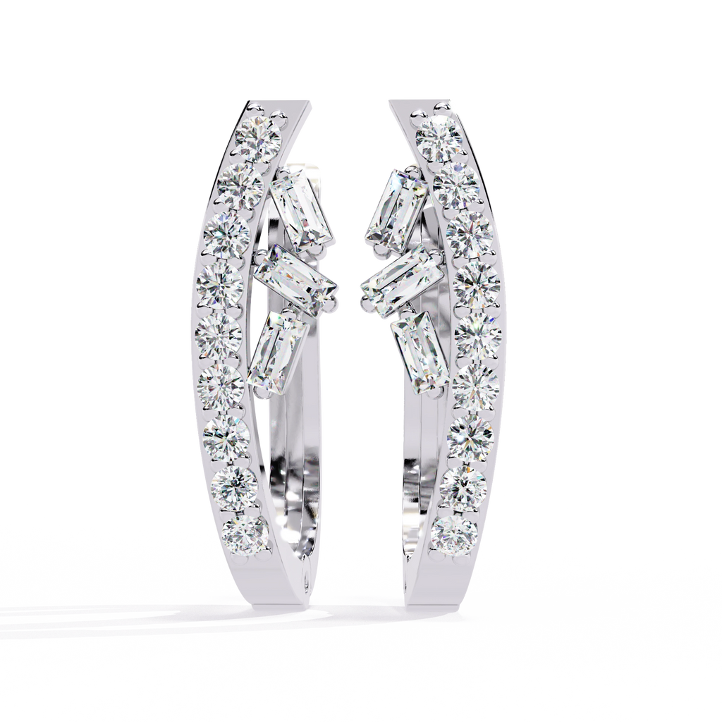 Elegant Diamond Hoop Earrings