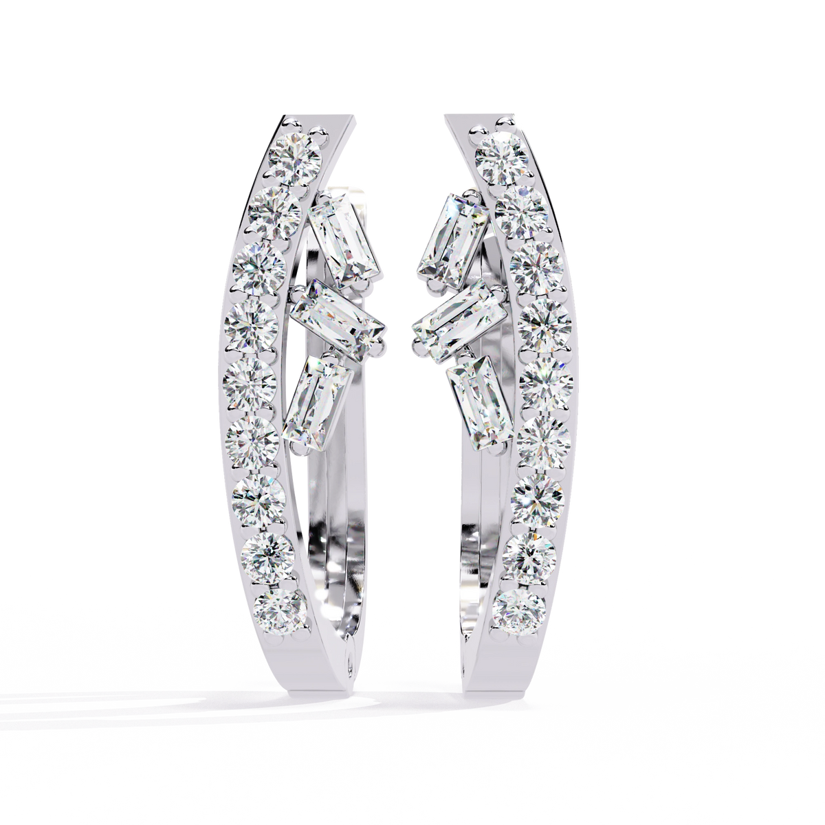 Elegant Diamond Hoop Earrings