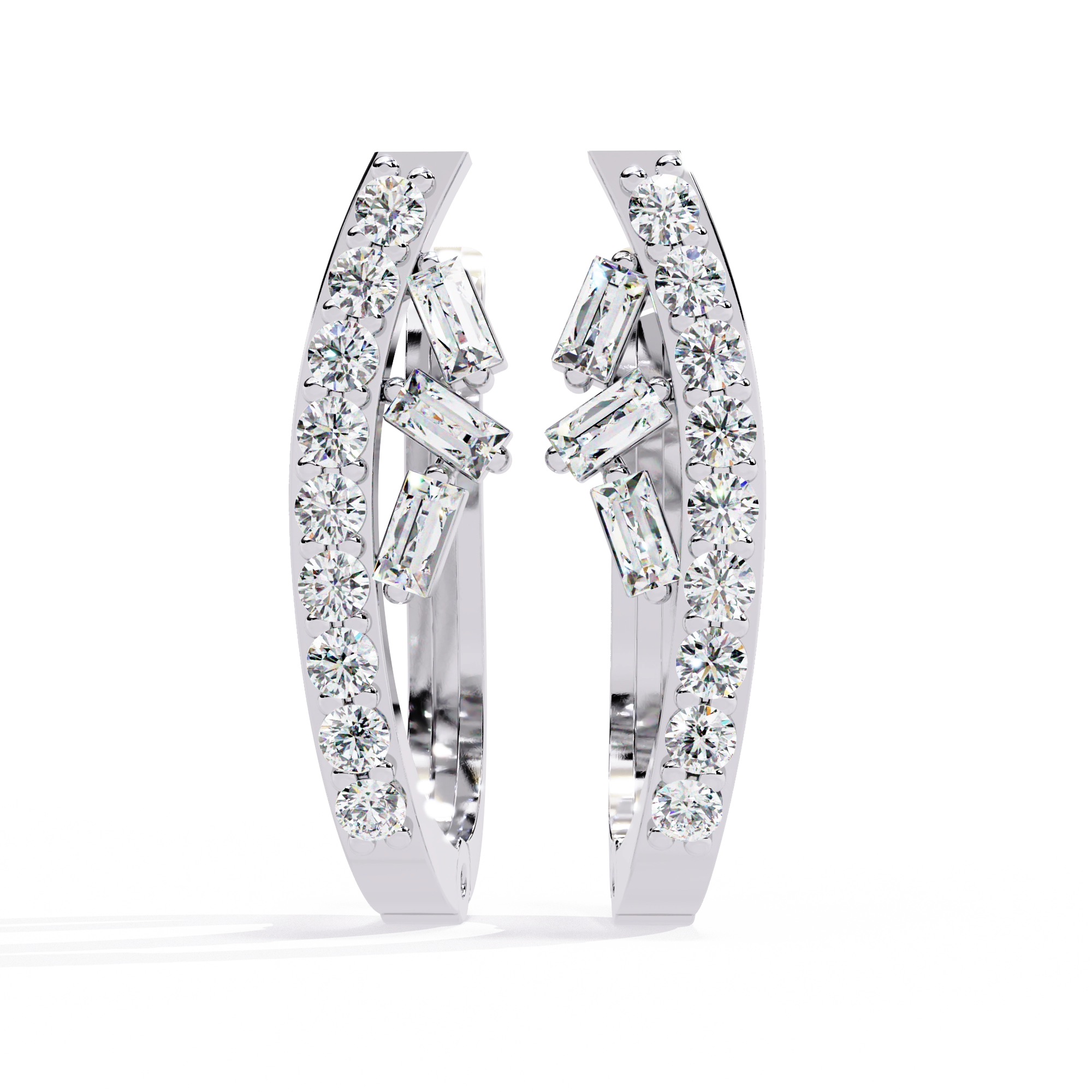 Elegant Diamond Hoop Earrings
