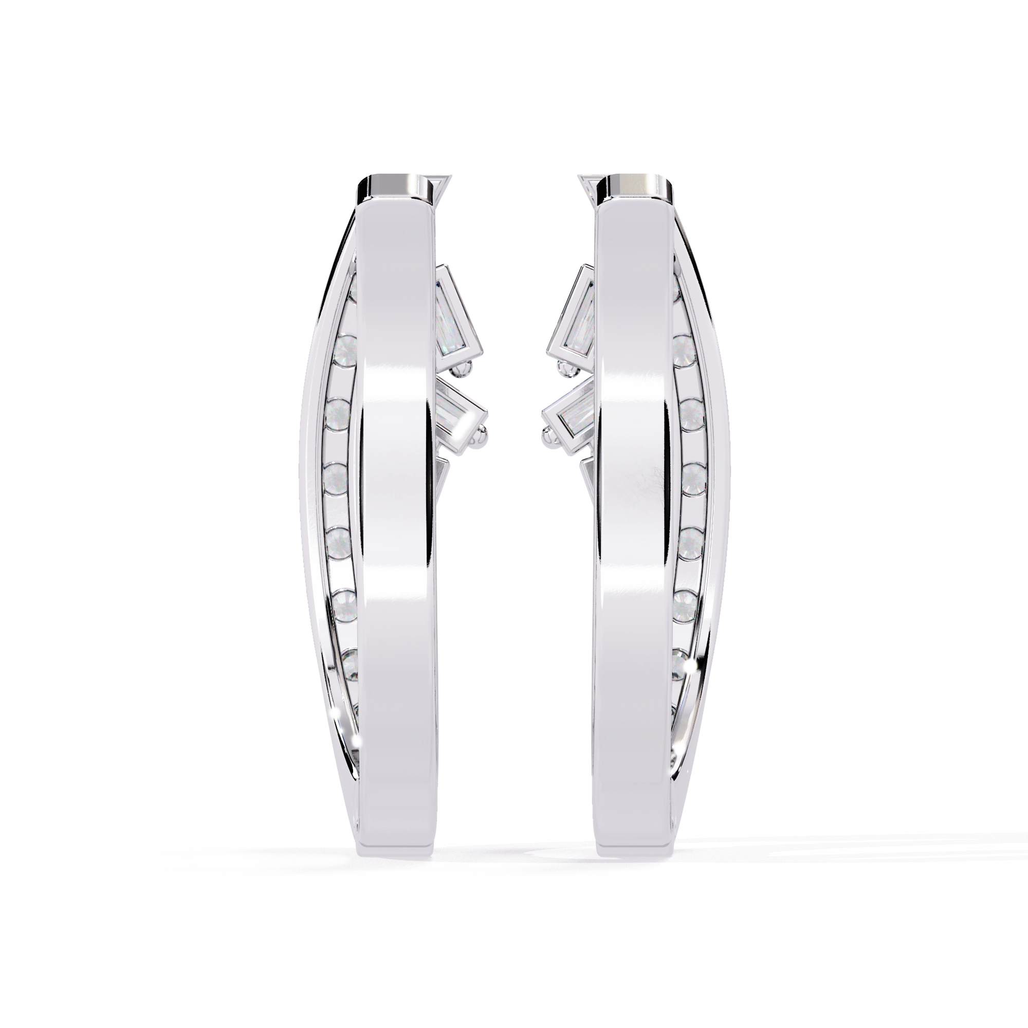 Elegant Diamond Hoop Earrings