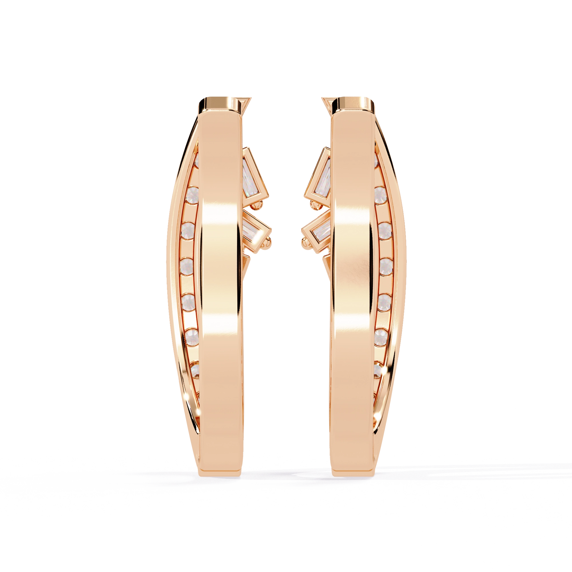 Elegant Diamond Hoop Earrings