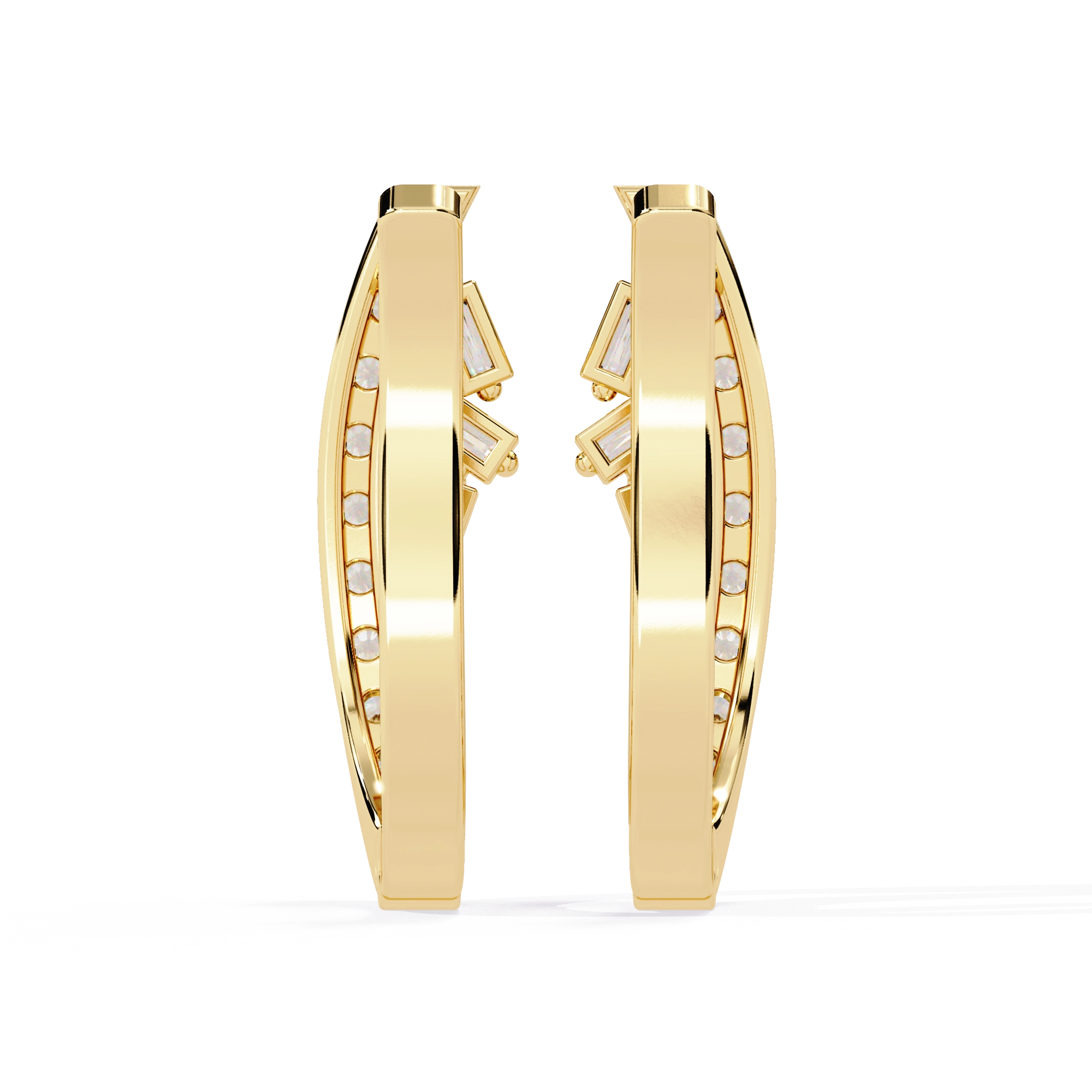 Elegant Diamond Hoop Earrings
