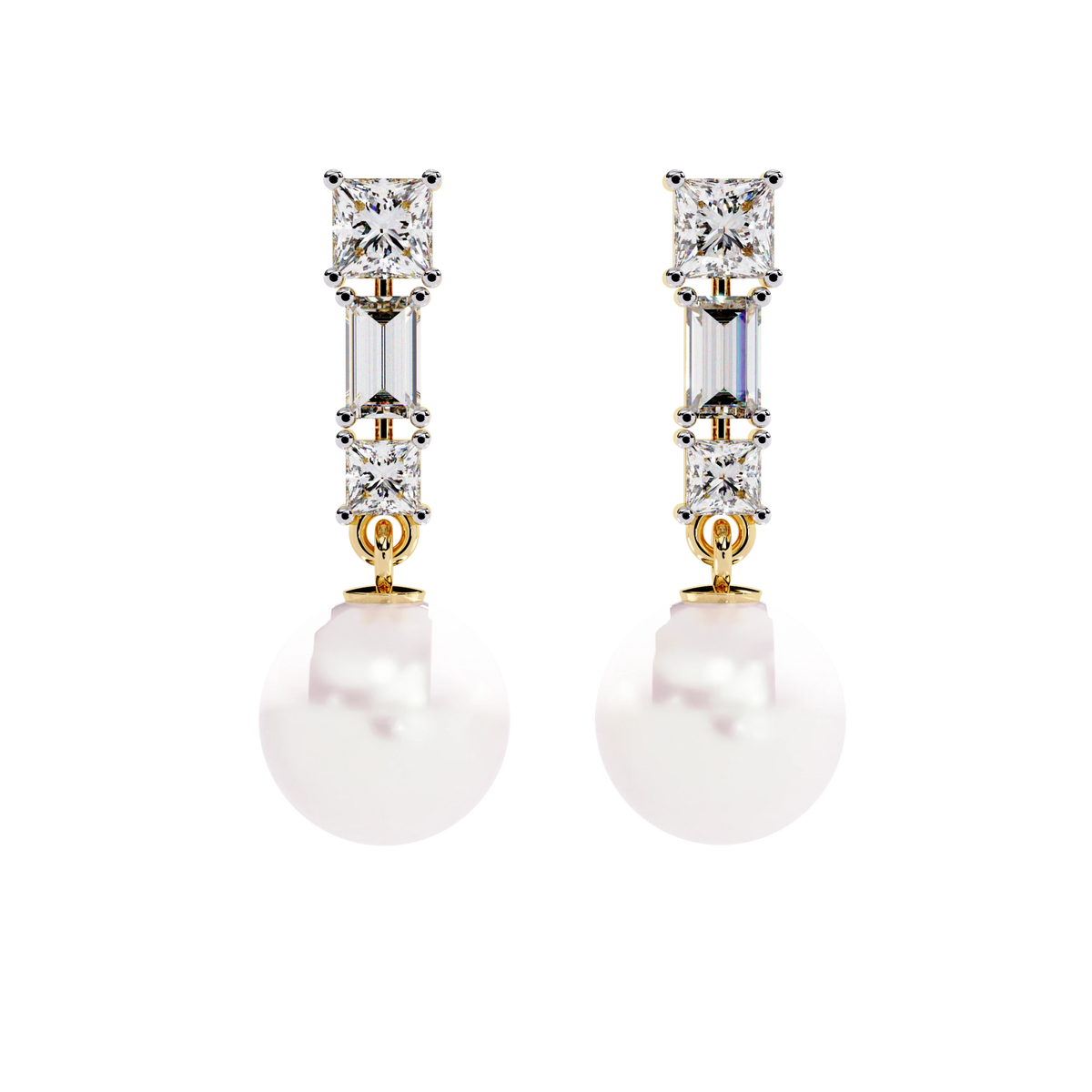 Pearl Drop Diamond Earrings