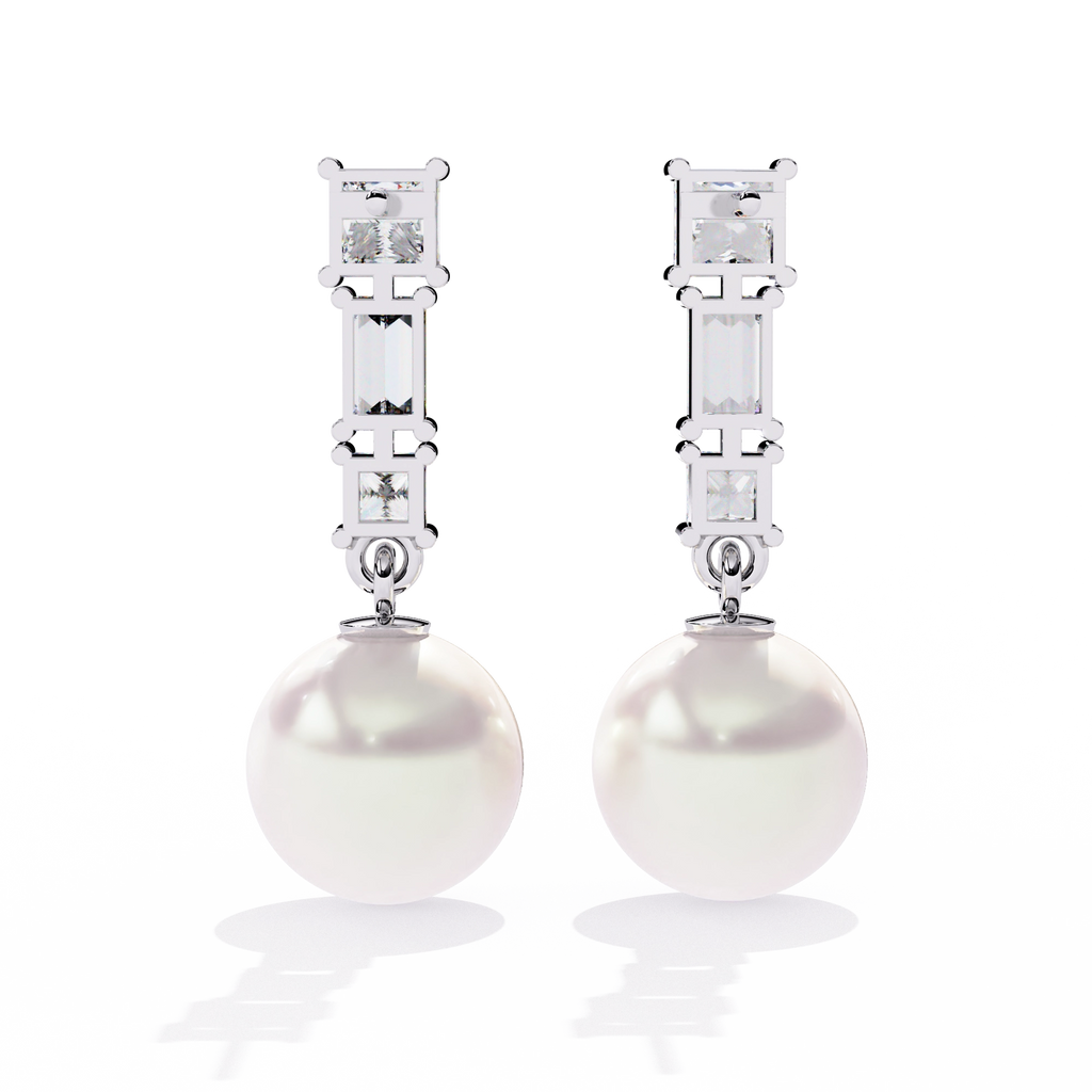 Pearl Drop Diamond Earrings