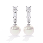 Pearl Drop Diamond Earrings