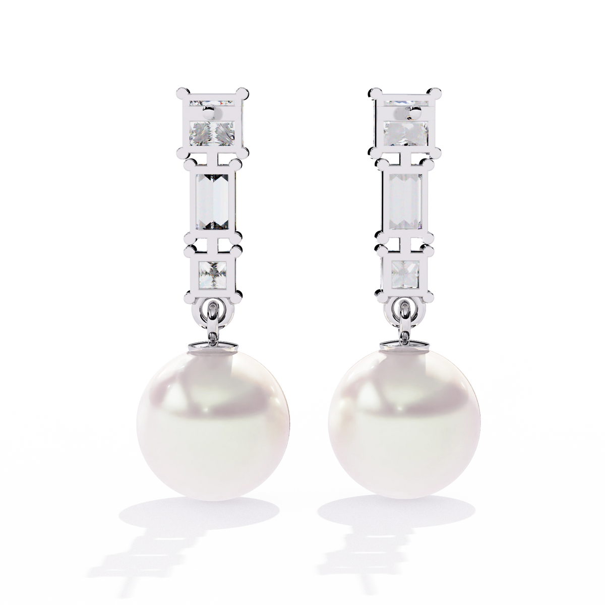 Pearl Drop Diamond Earrings