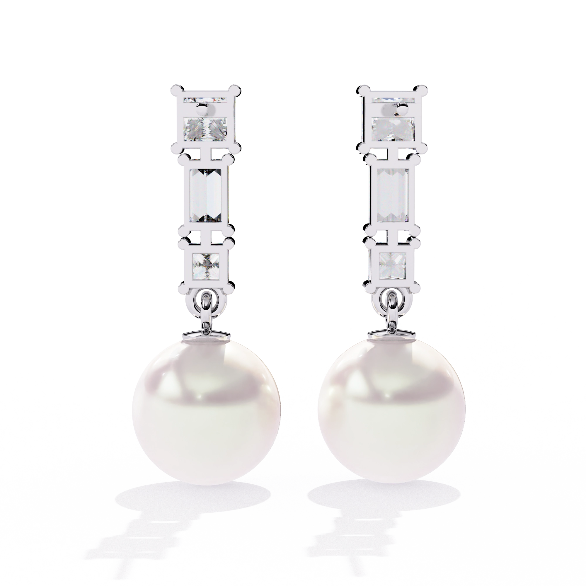 Pearl Drop Diamond Earrings