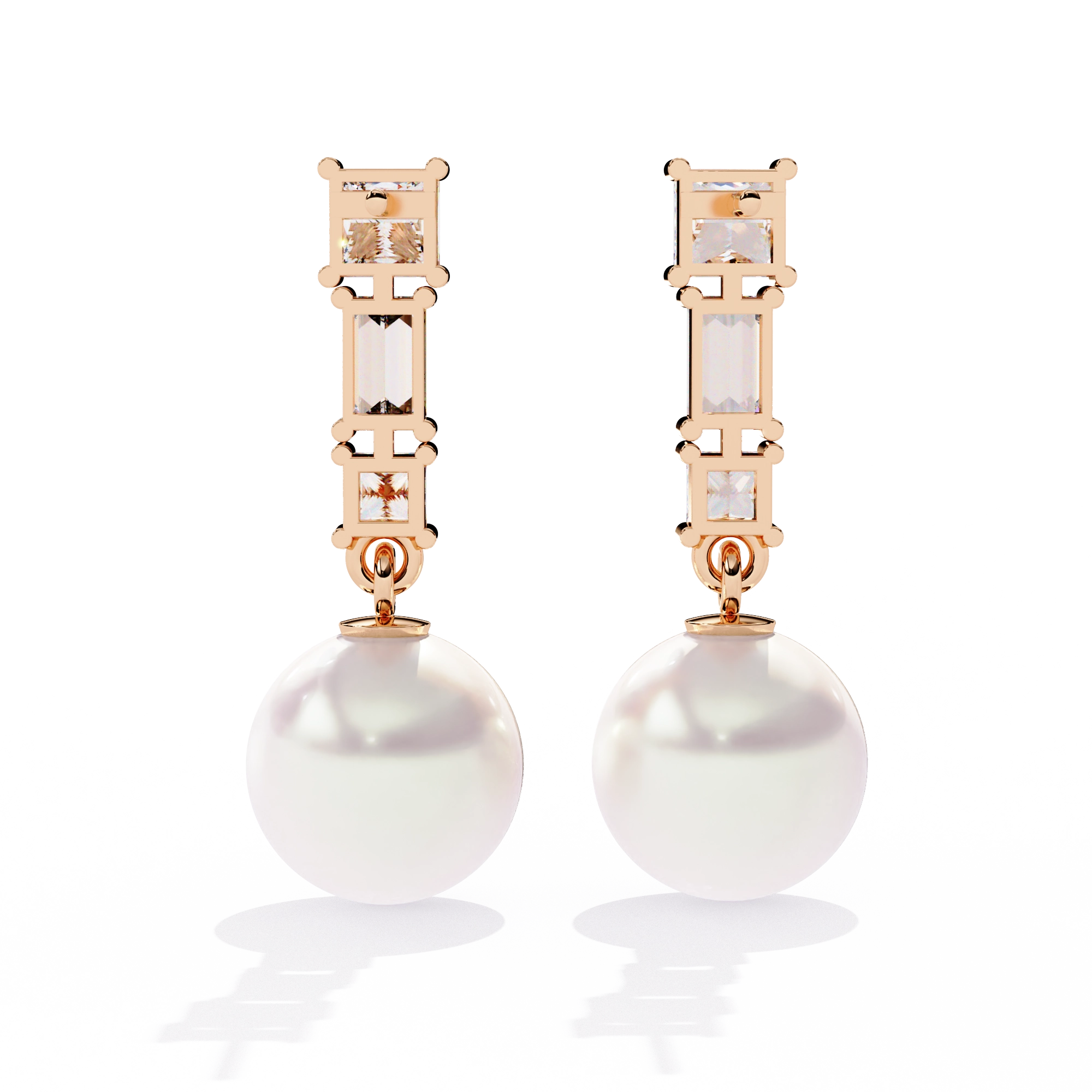 Pearl Drop Diamond Earrings