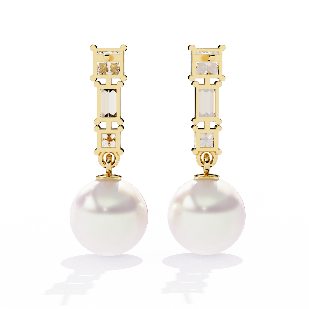 Pearl Drop Diamond Earrings
