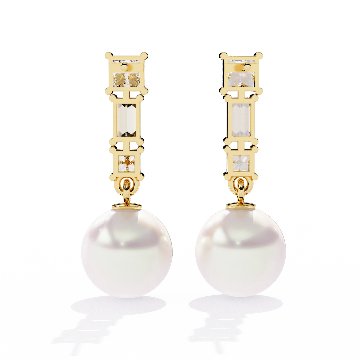 Pearl Drop Diamond Earrings