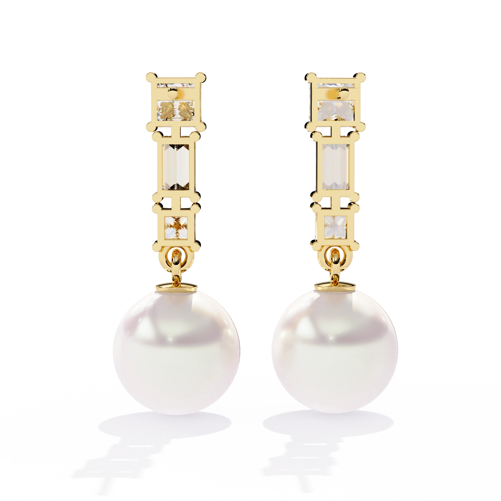 Pearl Drop Diamond Earrings