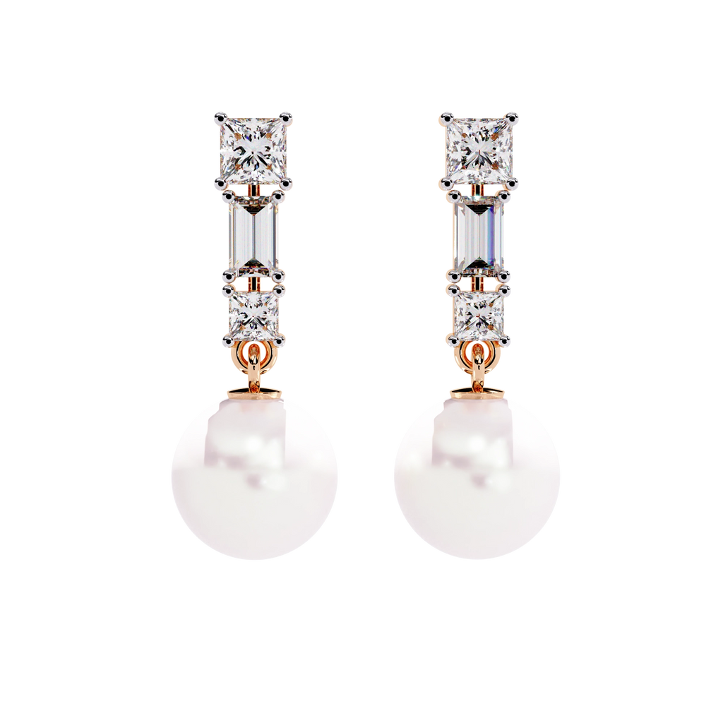 Pearl Drop Diamond Earrings