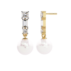 Pearl Drop Diamond Earrings