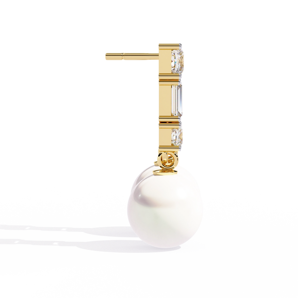 Pearl Drop Diamond Earrings