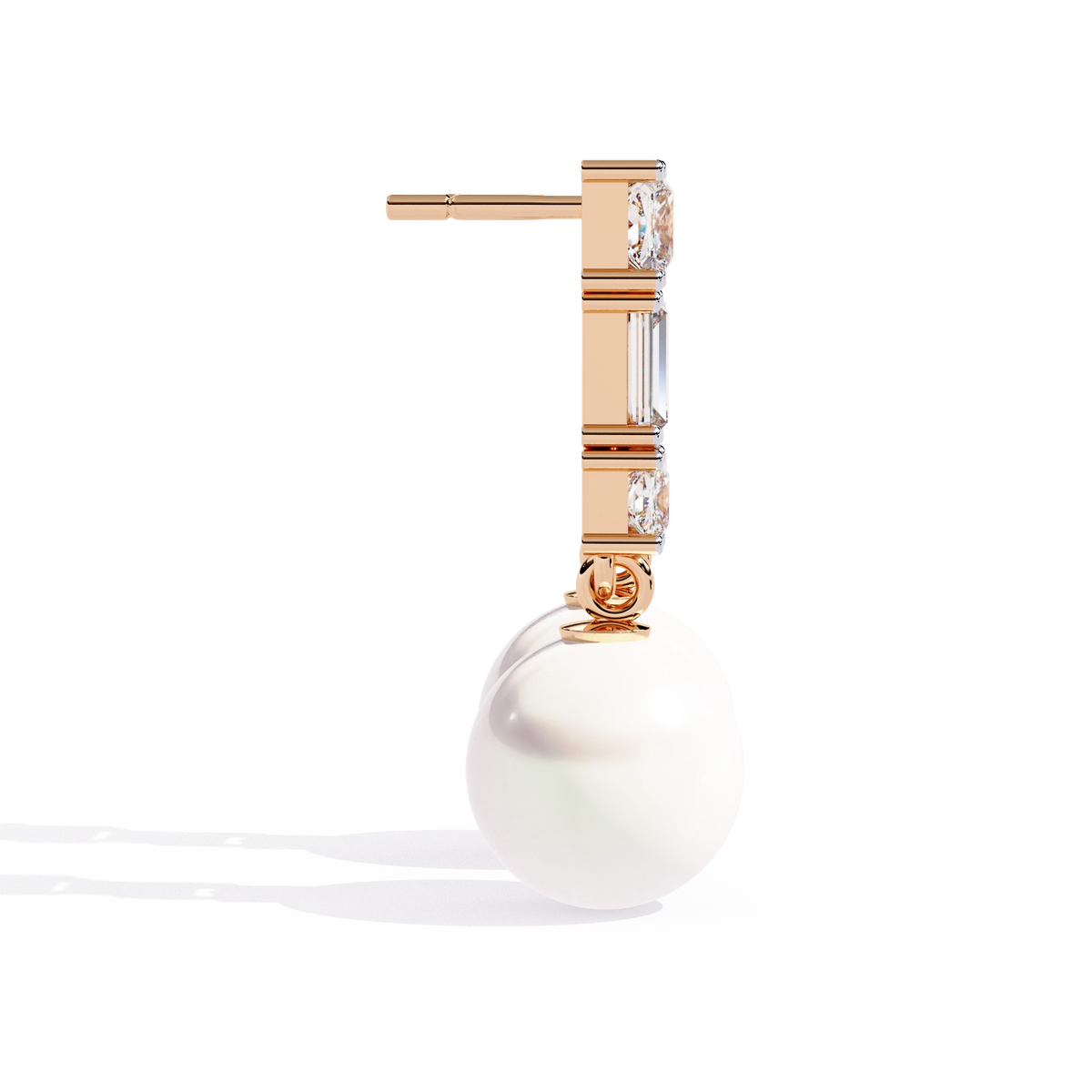 Pearl Drop Diamond Earrings