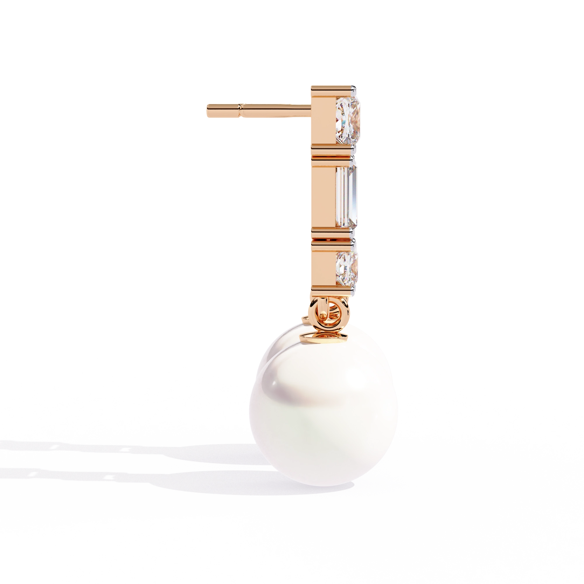 Pearl Drop Diamond Earrings