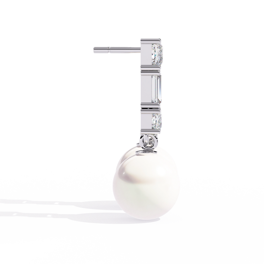 Pearl Drop Diamond Earrings