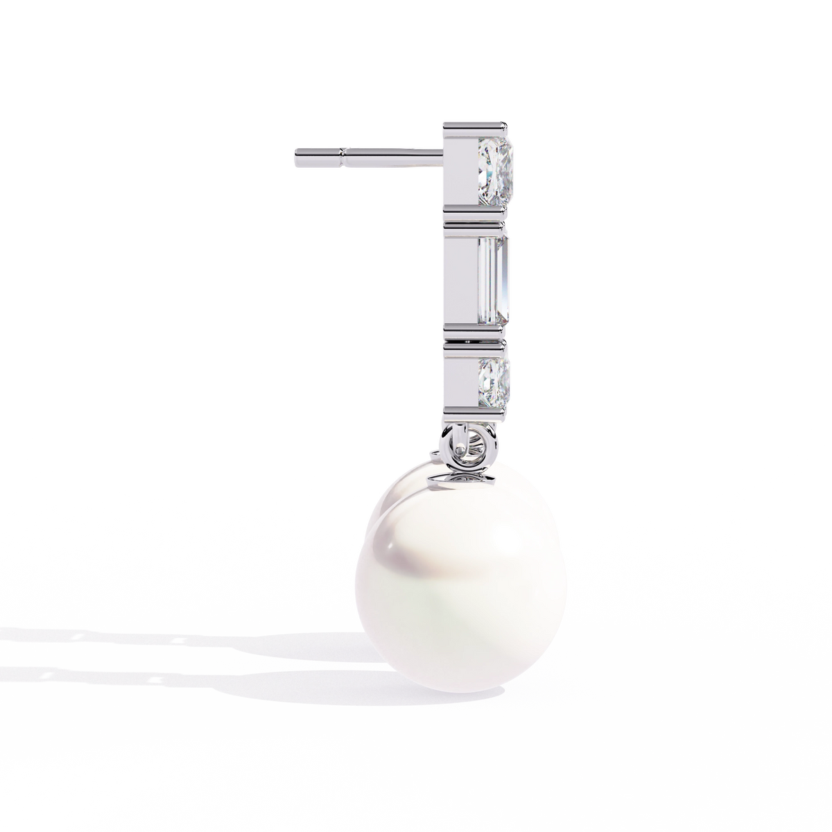 Pearl Drop Diamond Earrings