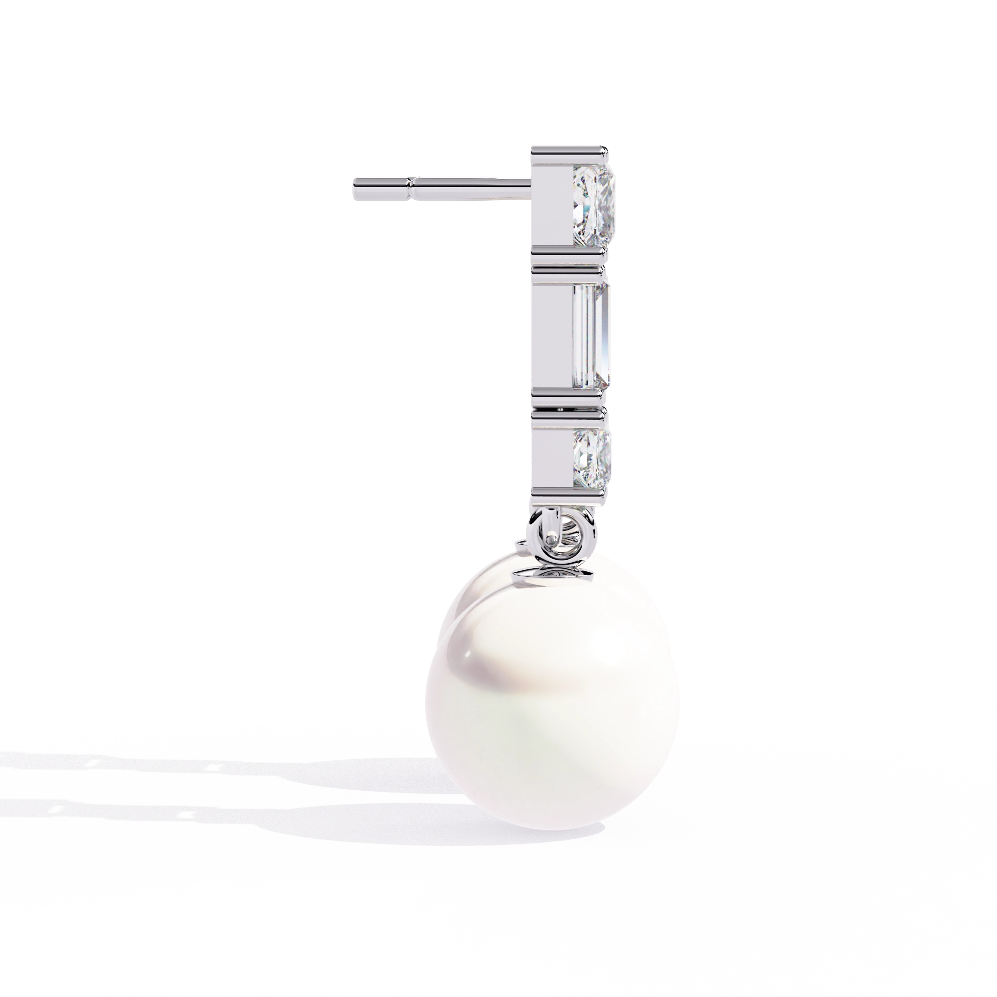 Pearl Drop Diamond Earrings