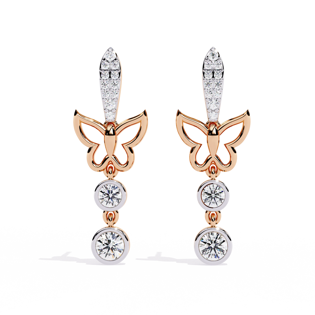 Butterfly Drop Diamond Earrings