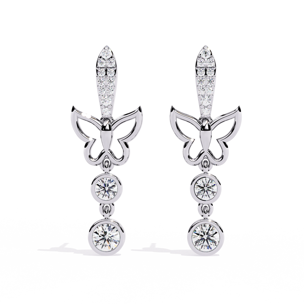 Butterfly Drop Diamond Earrings